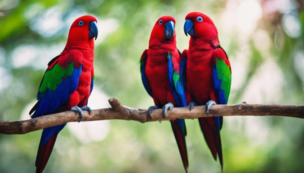 adopt colorful eclectus parrots