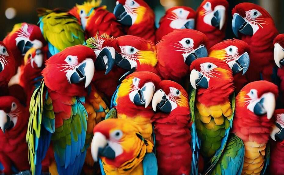 adopt colorful vocal parrots