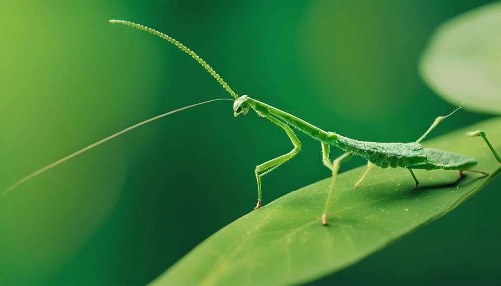 camouflaged insect with emerald hue