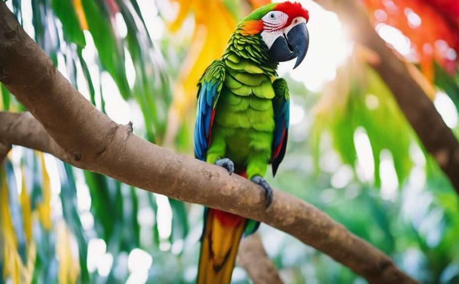 colorful and intelligent parrots