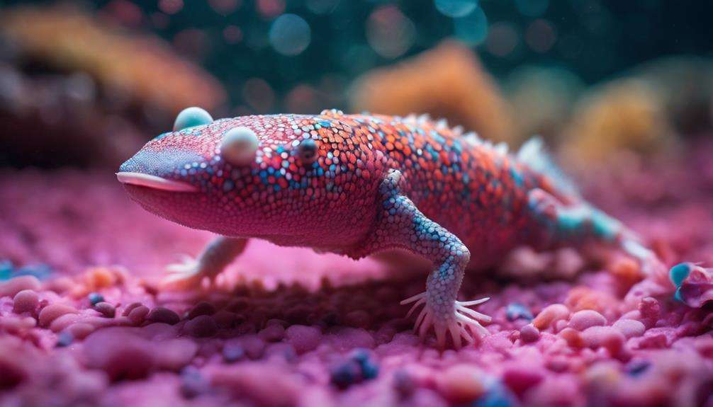 colorful axolotl mosaic pattern