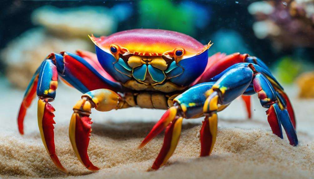 colorful land dwelling crustacean species