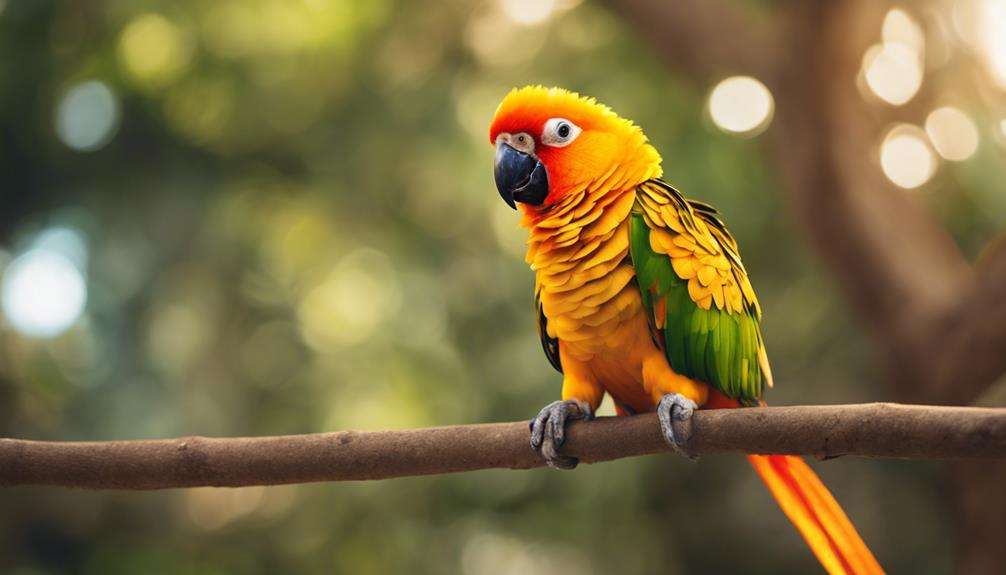 colorful playful parrot bird