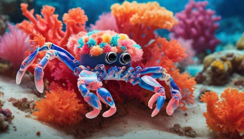 colorful pom pom crab