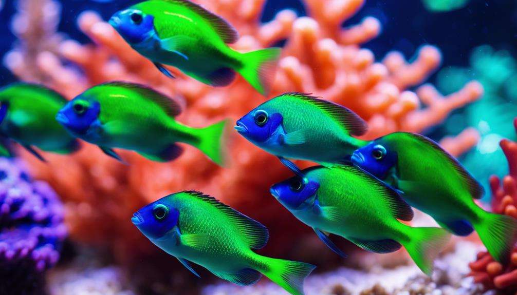 colorful reef dwelling marine fish