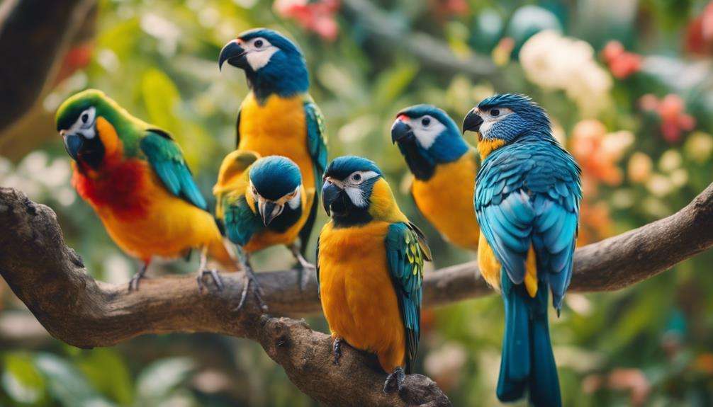 colorful tropical birds bred