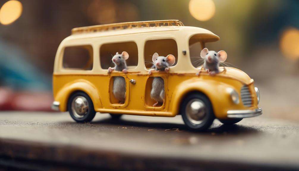 joyful mouse drives bus