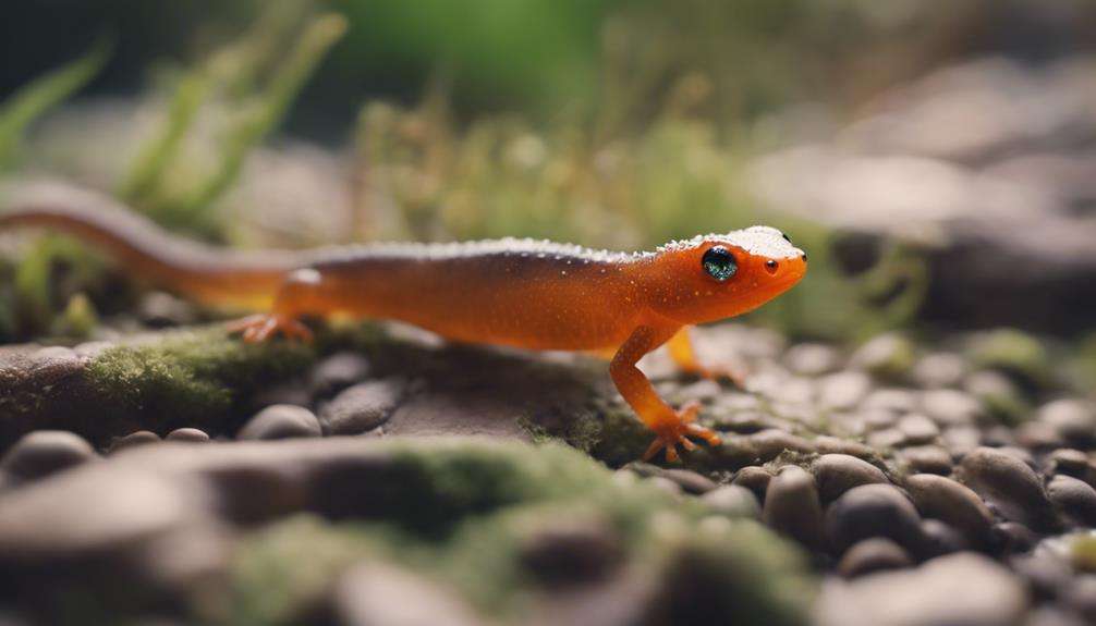 rarely seen translucent newts