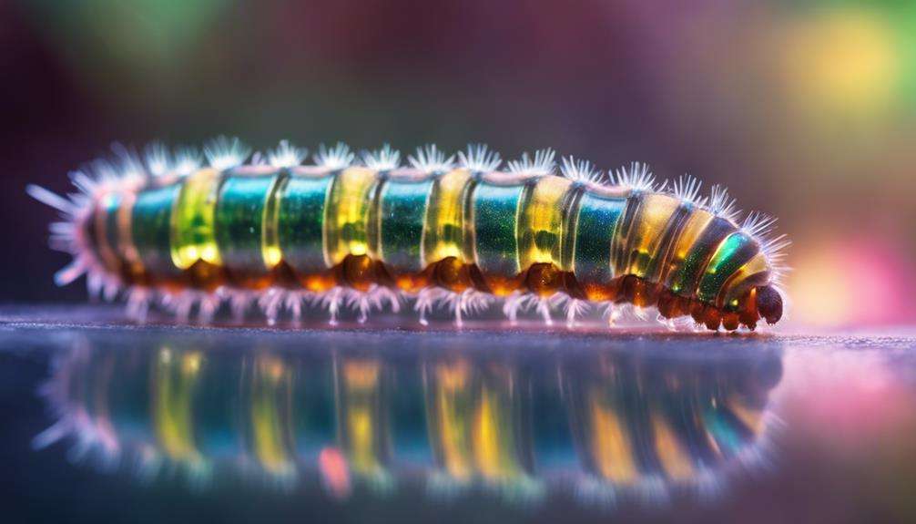 transparent hairy colorful caterpillar