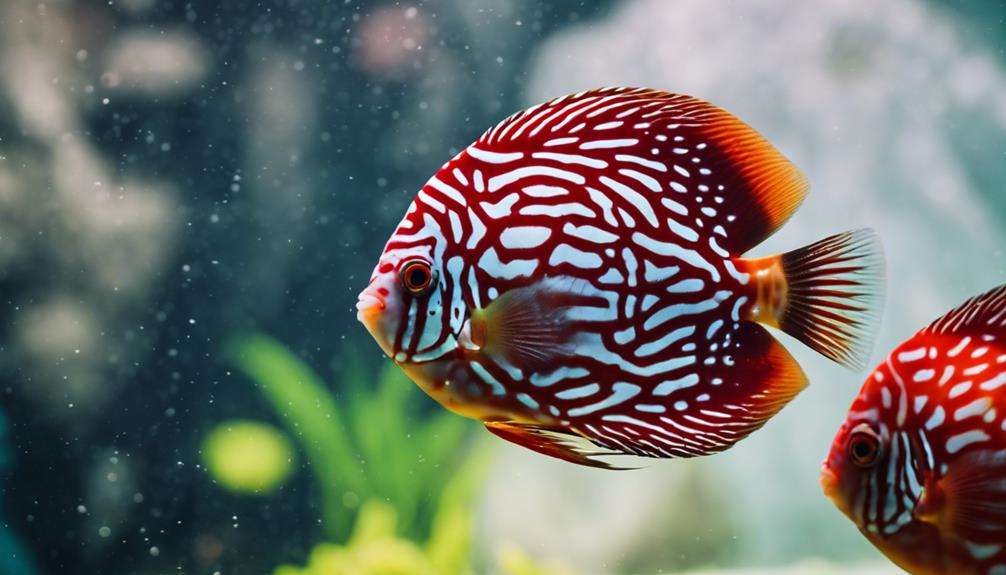 unique red patterned discus fish