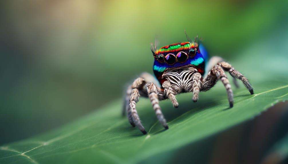 vibrant and tiny arachnid