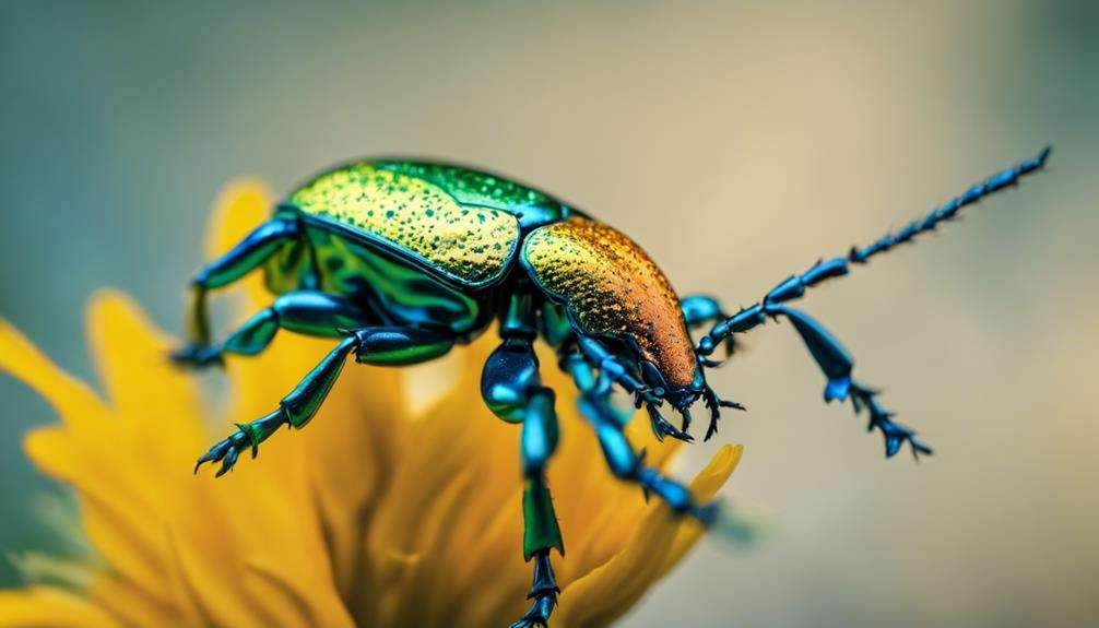 vibrant metallic green beetles