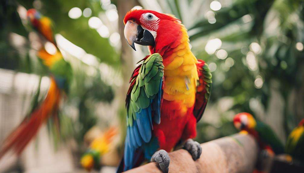 vibrant parrots offer joy