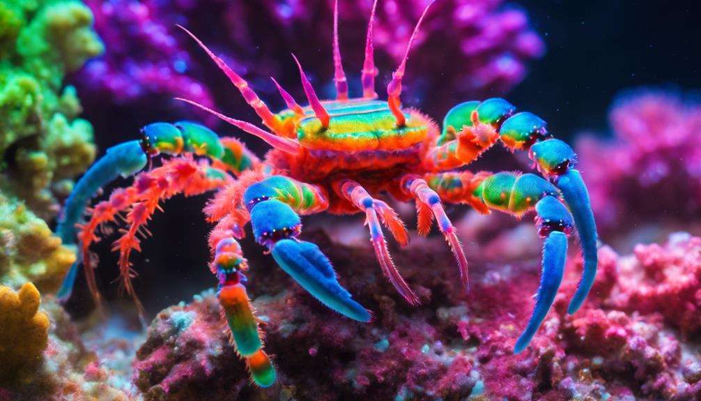 vibrant rainbow squat lobster