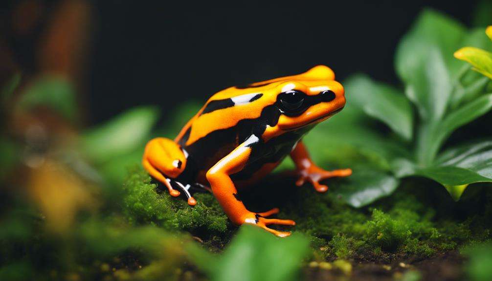 vibrantly colored toxic amphibian