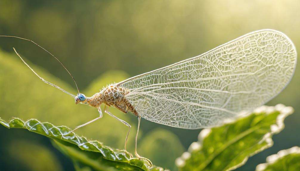 beautiful lacewing insect detail