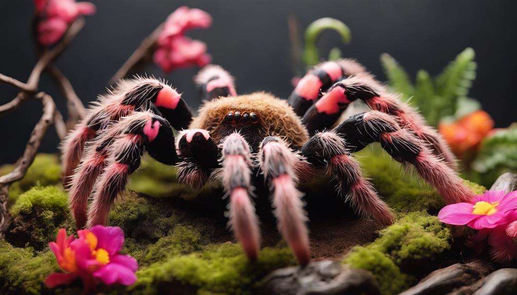 colorful tarantula with stripes