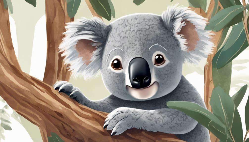 cute eucalyptus eating marsupials