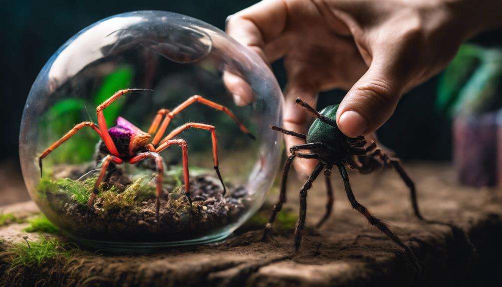 exotic pet spider feeding