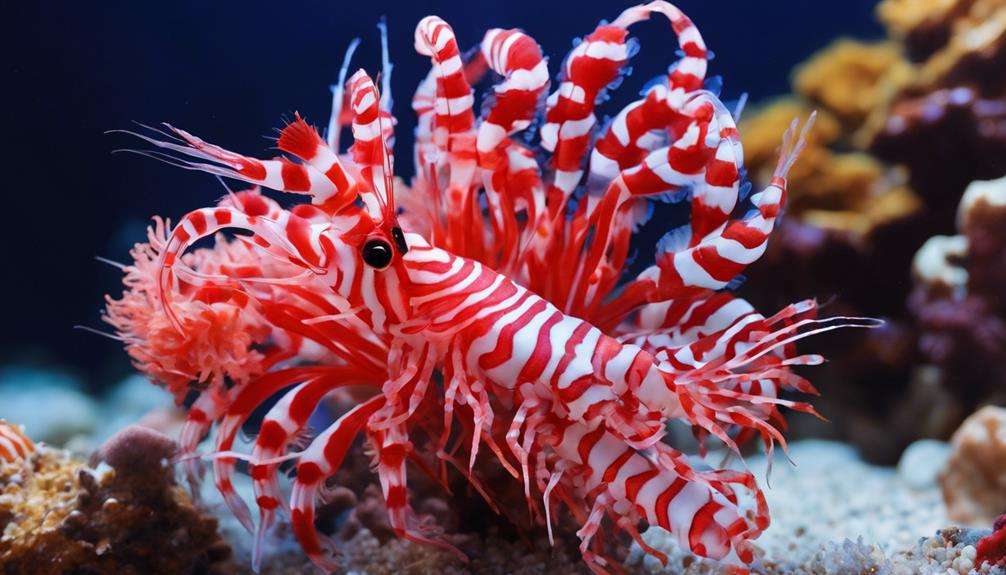 peppermint shrimp in aquarium