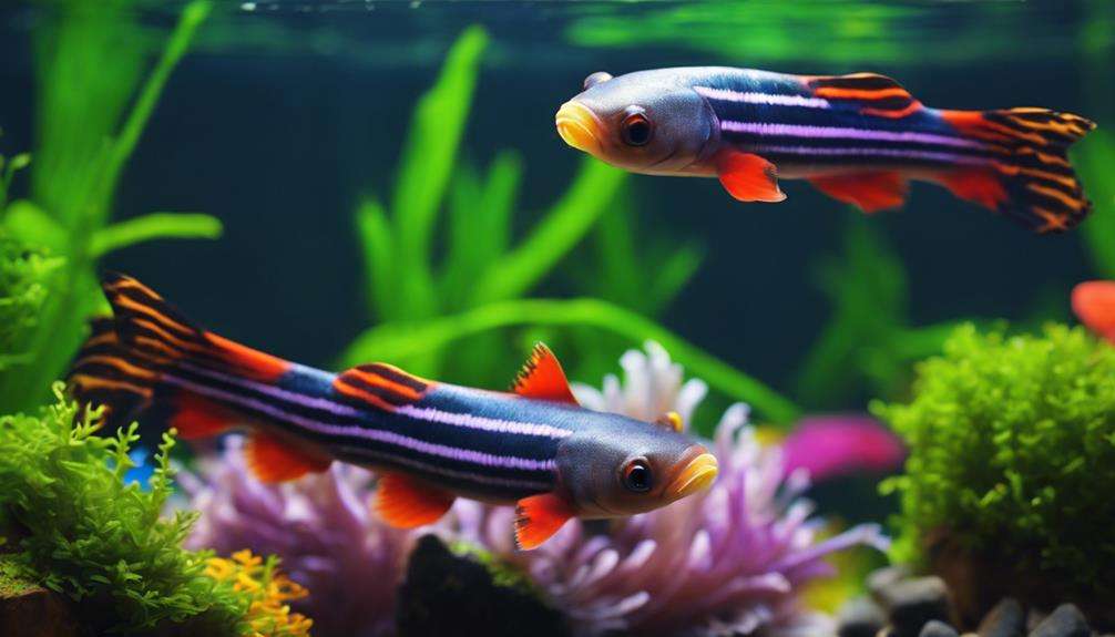 striped freshwater aquarium fish