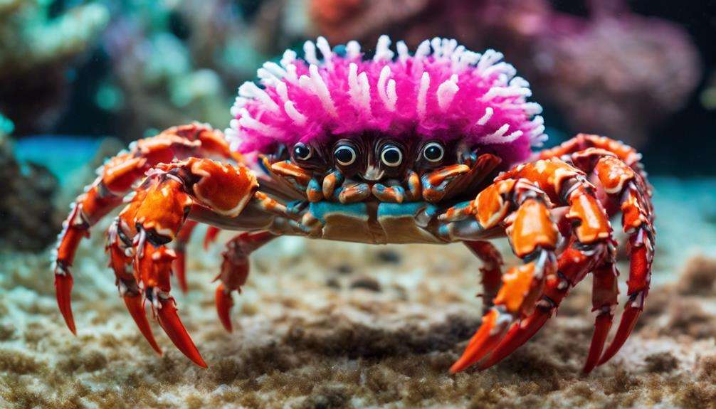 tiny crab with pom poms