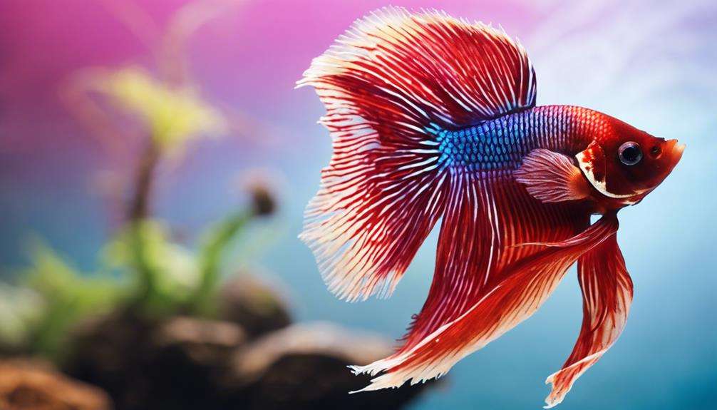 vibrant fish with oversized fins